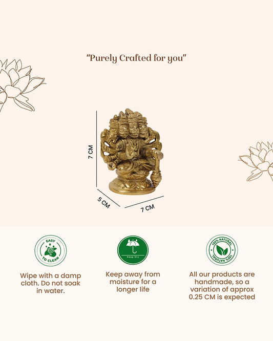 Pure Brass Panchmukhi Hanuman Ji Idol for Strength and Positive Energy