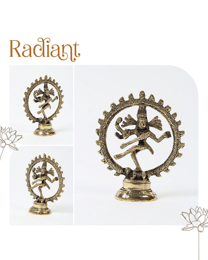 Brass Nataraja Statue of Lord Shiva for Mandir and Elegant Home Decor