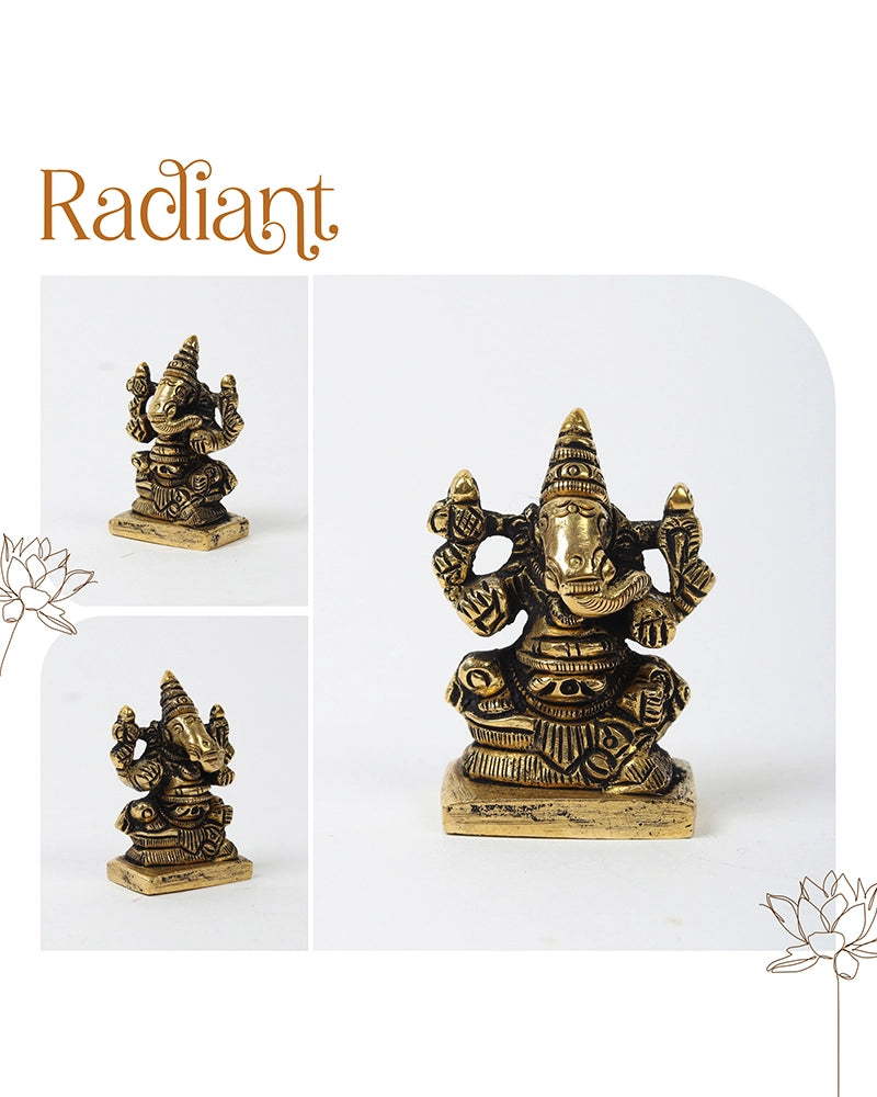 Solid Brass Ganesh Ji Idol for Mandir, Office and Vastu Decoration