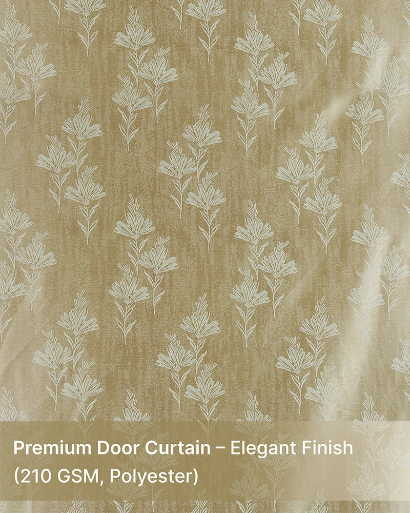 Modern Polyester Door Curtain with Eyelets (Cream, 7 ft)
