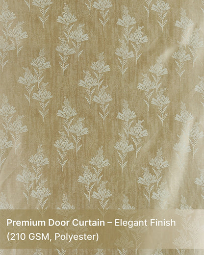 Modern Polyester Door Curtain with Eyelets (Cream, 7 ft)