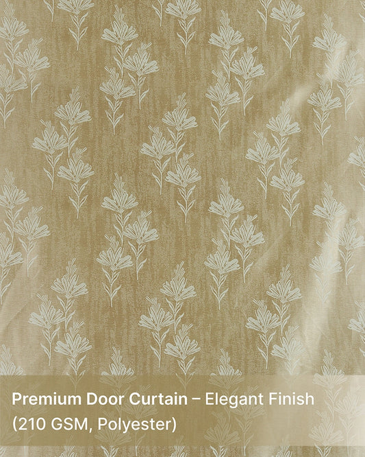Modern Polyester Door Curtain with Eyelets (Cream, 7 ft)