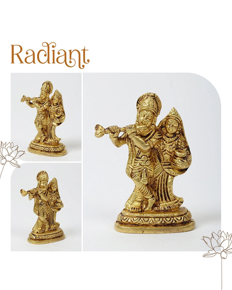 Pure Brass Radhe Krishna Ji Idol for Pooja Needs and Home Decor Showpiece