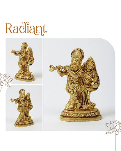 Pure Brass Radhe Krishna Ji Idol for Pooja Needs and Home Decor Showpiece