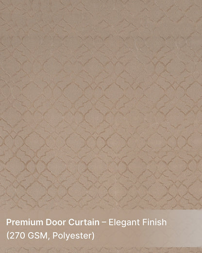 Textured Polyester Eyelet Curtain for Doors (Beige, 7 ft)