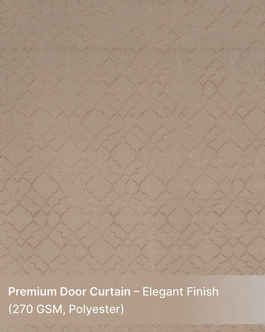 Textured Polyester Eyelet Curtain for Doors (Beige, 7 ft)