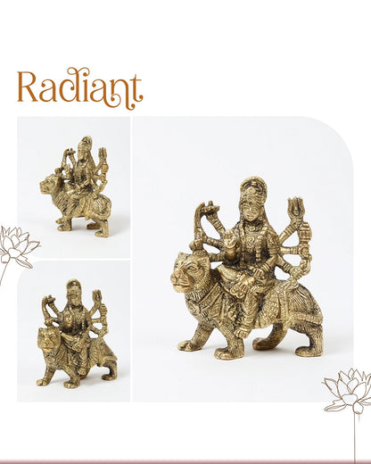 Durga Maa Brass Idol for Puja, Home Temple and Religious Showpiece