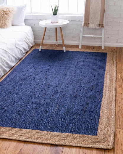 Woven Multicolor Rectangular Jute Rug For Everyday Use