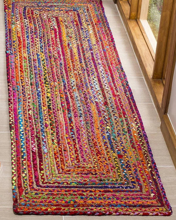 Durable Multicolor Rectangular Jute Carpet For Living Space