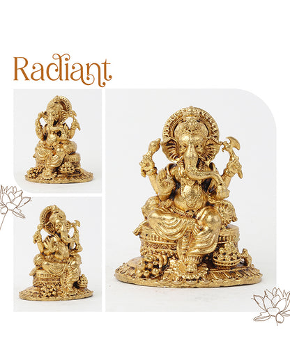 Traditional Lord Ganesha Murti Brass Figurine for Pooja and Gifting