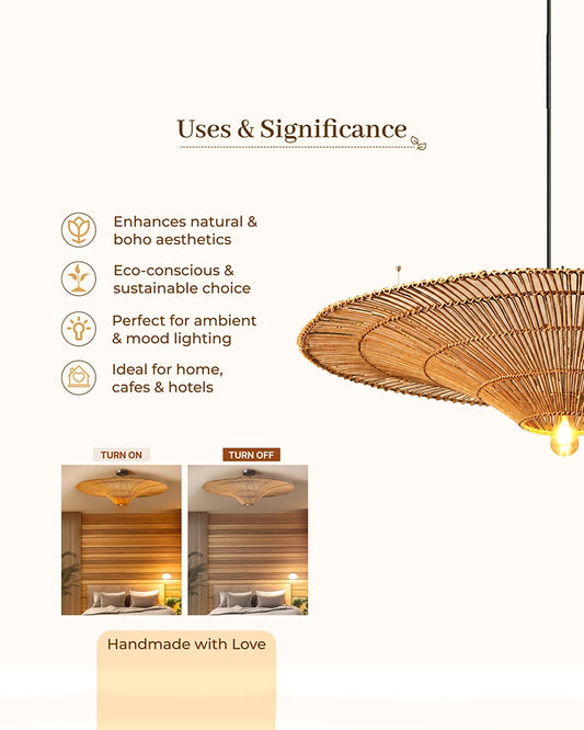 Handmade Bamboo Pendant Light for Balcony and Patio