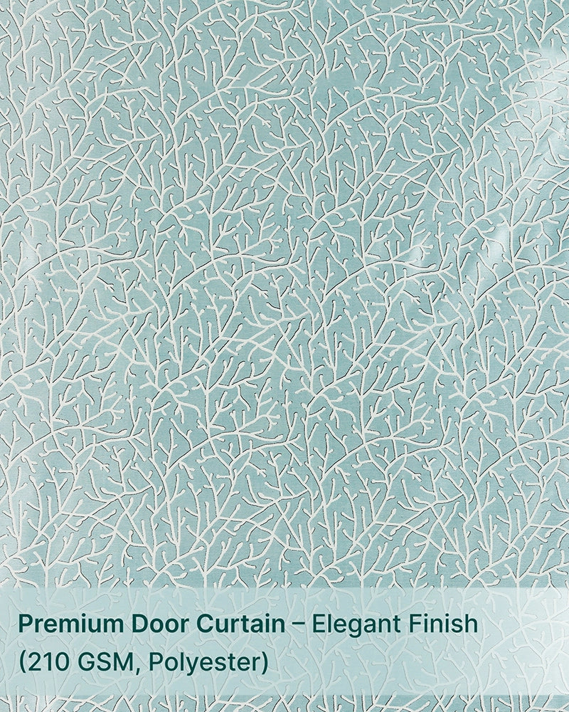 Classic Polyester Door Curtain with Eyelets (Blue, 7 ft)