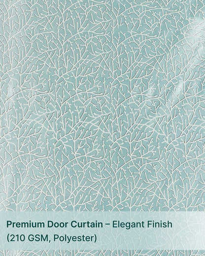 Classic Polyester Door Curtain with Eyelets (Blue, 7 ft)