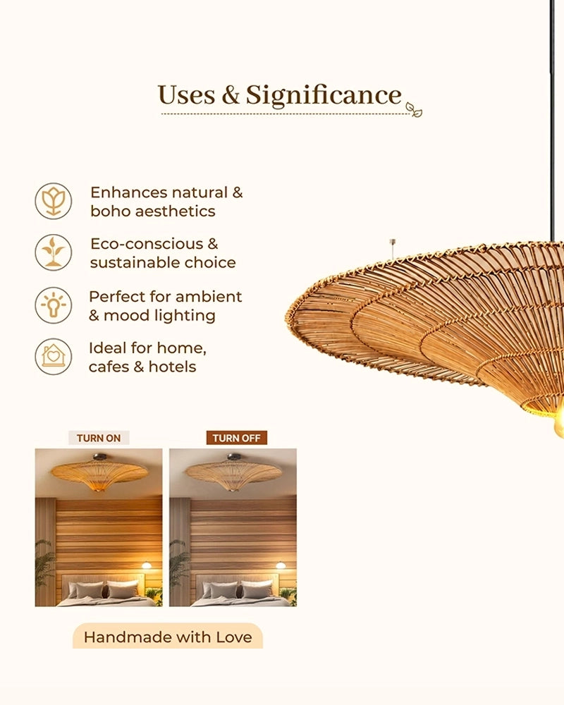 Handmade Bamboo Pendant Light for Balcony and Patio