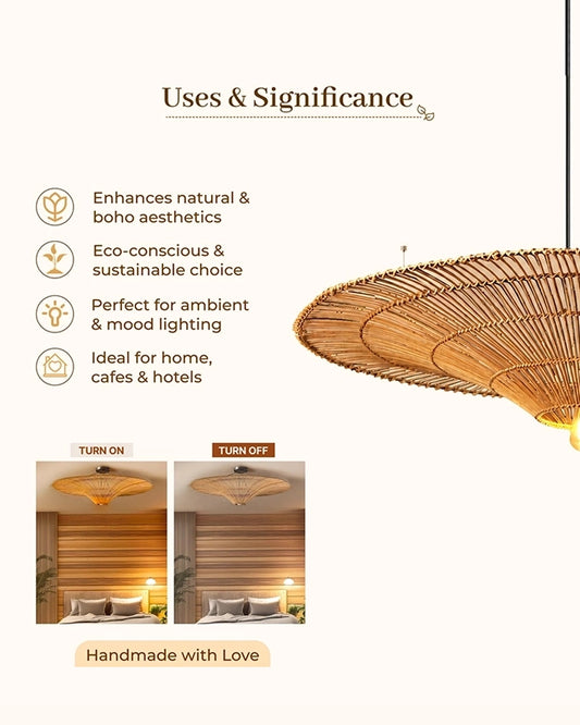 Handmade Bamboo Pendant Light for Balcony and Patio