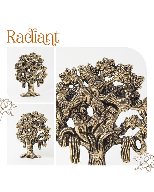 Pure Brass Kalpavriksha (Tree of Life) Idol for Home Temple & Pooja Room