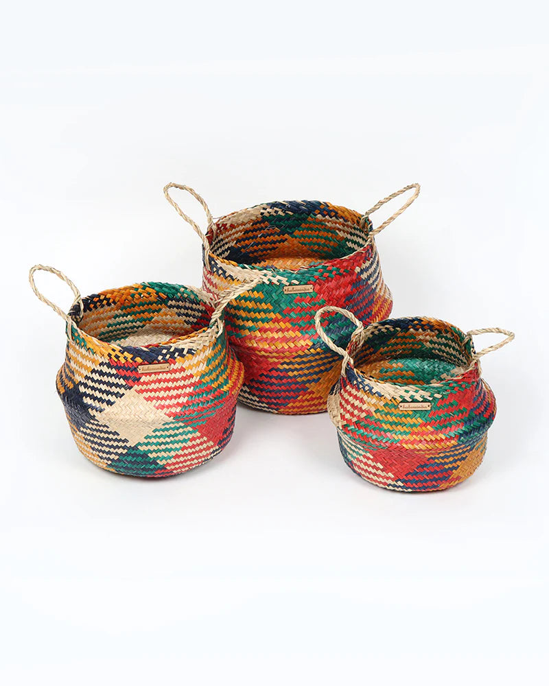 Set of 3 Belly Planter Basket for Indoor Greenery & Décor