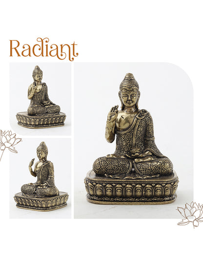Pure Brass Buddha Figurine for Meditation, Worship, and Gifting