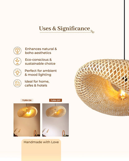 Rustic Bamboo Hanging Lamp for Home Decor and Hall