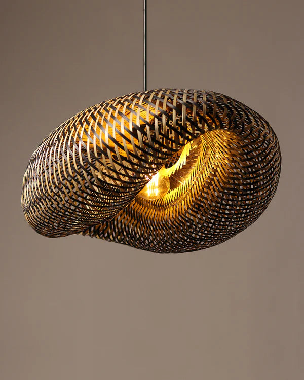 Natural Bamboo Hanging Light for Study Room and Living Room