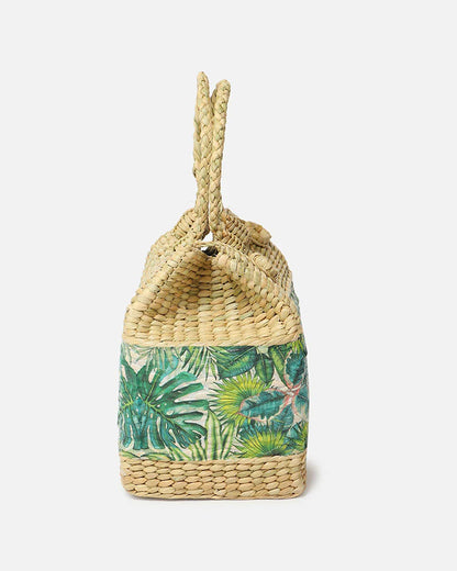 Portable Seagrass Picnic Basket for Picnic, Market, and Meal Storage