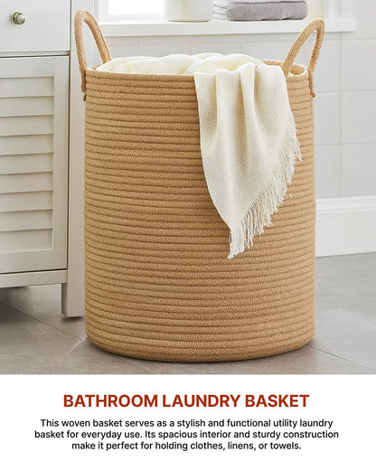 Jute Laundry Basket for Clothes, Jute Storage and Toy Storage Basket for Home