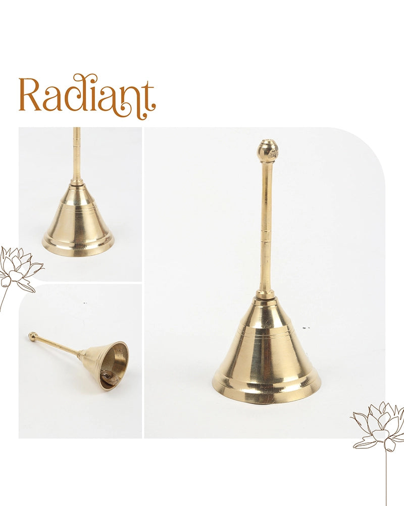Brass Pooja Bell (Ghanti) for Mandir & Daily Worship Rituals