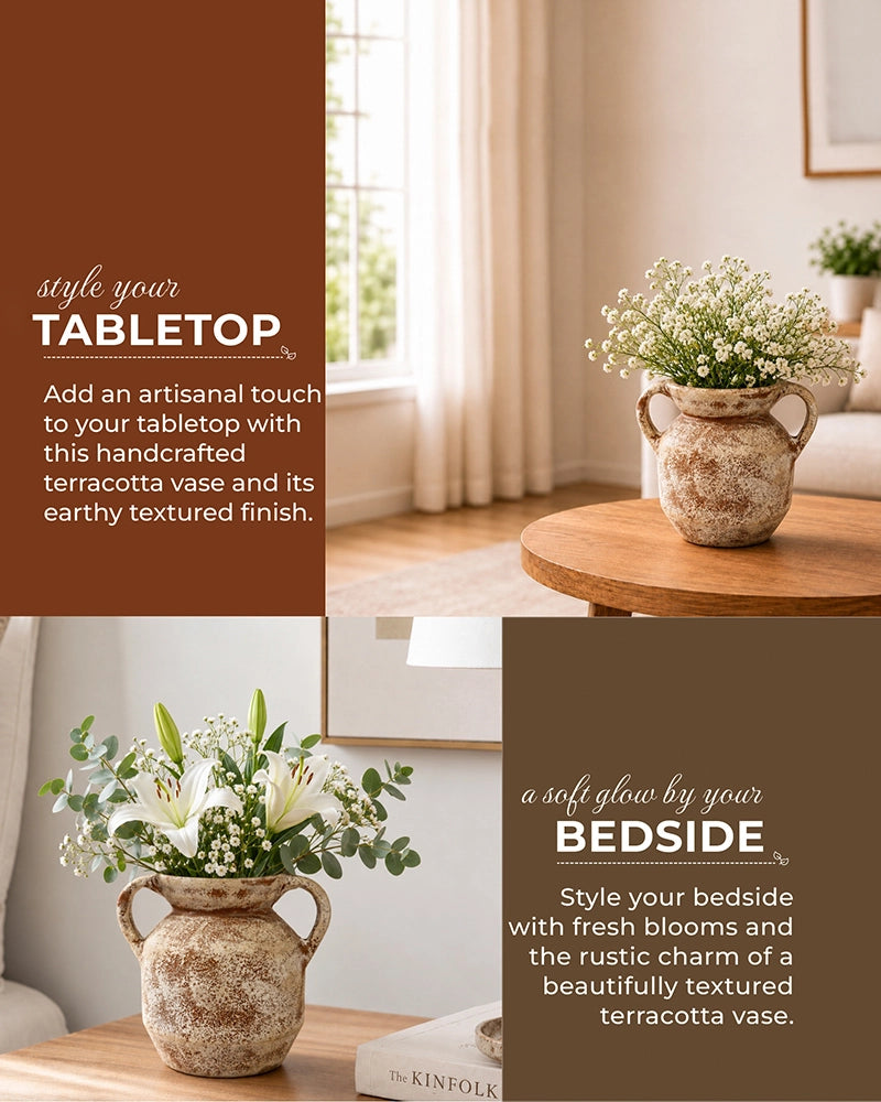 Premium Terracotta Vase for Living Room, Bedroom and Modern Home Decoration