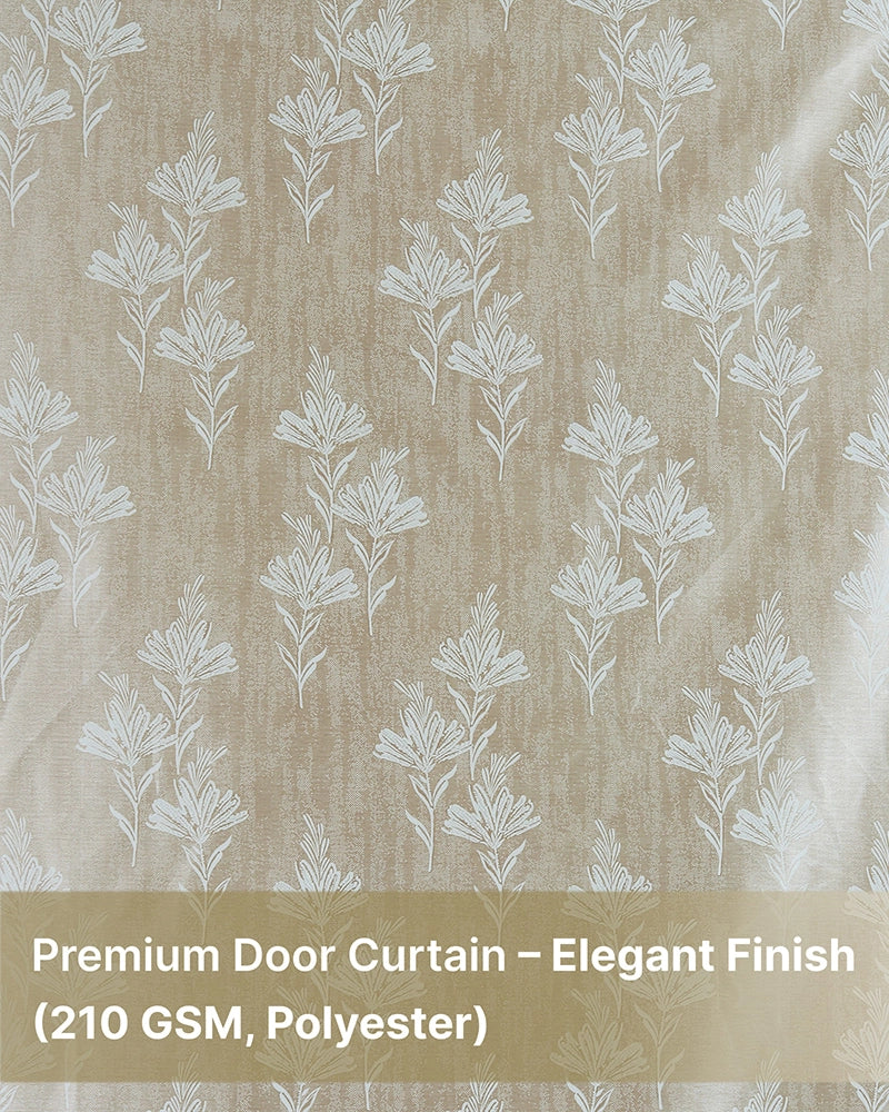 Modern Polyester Door Curtain with Eyelets (Cream, 7 ft)
