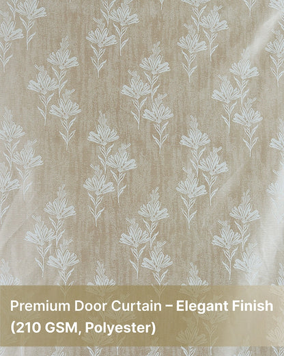 Modern Polyester Door Curtain with Eyelets (Cream, 7 ft)
