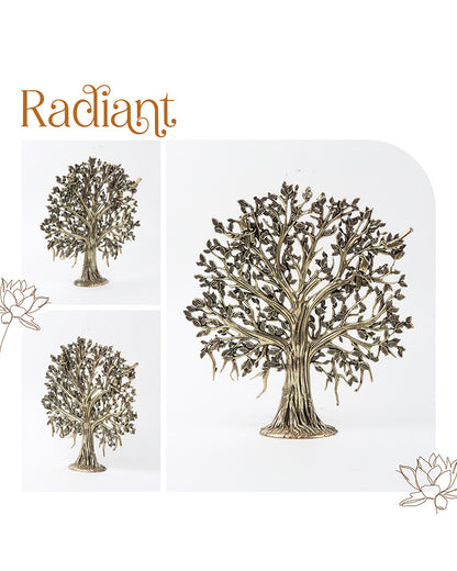 Pure Brass Tree of Life Kalpavriksha Idol for Pooja and Home Decoration