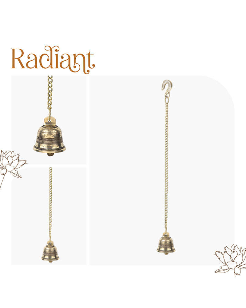 Decorative Brass Hanging Bell Ghanti for Mandir and Pooja Room