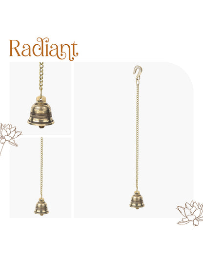 Decorative Brass Hanging Bell Ghanti for Mandir and Pooja Room