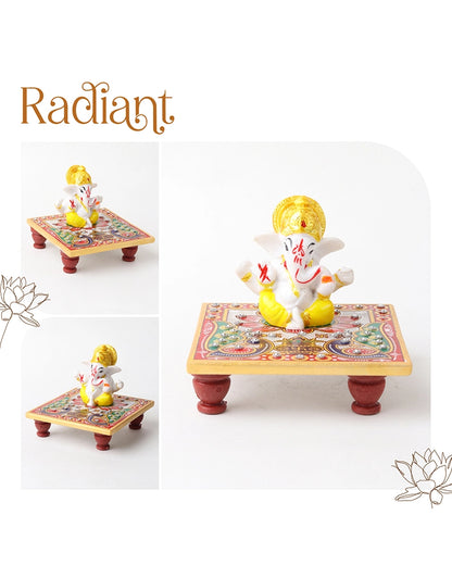 Decorative Marble Lord Ganesha Idol for Mandir, Shelves, and Pooja Room