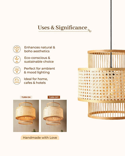 Decorative Bamboo Hanging Lamp for Bedroom and Study Room