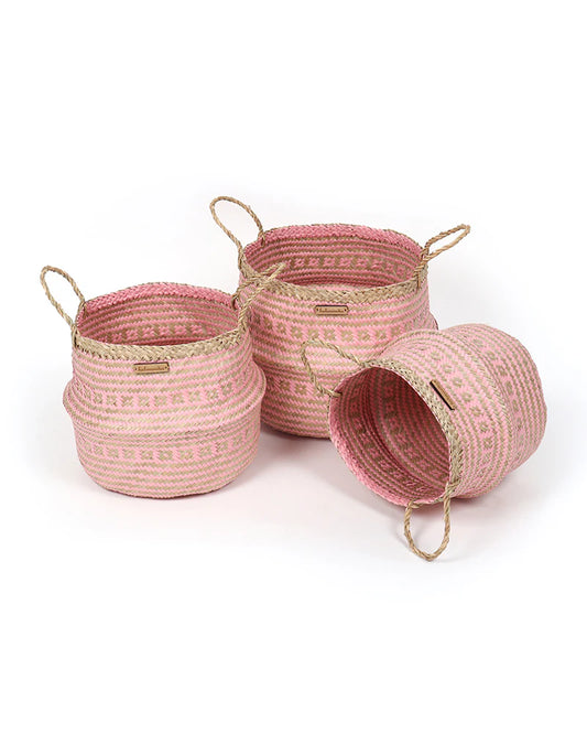 Set of 3 Minimalist Belly Basket for Indoor Plants & Home Styling