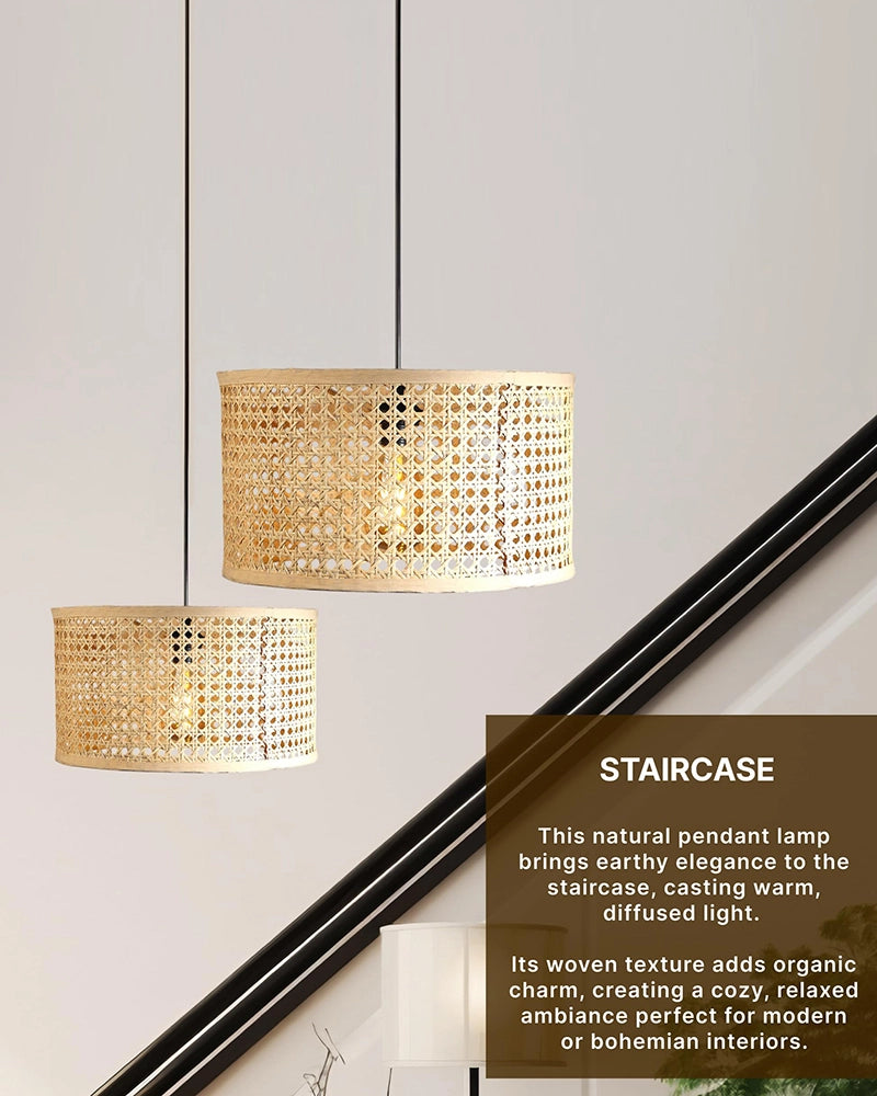 Rustic Rattan Pendant Light for Balcony and Hall