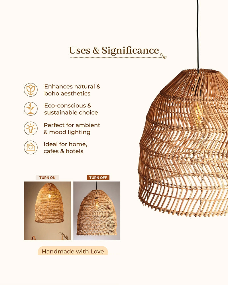 Rattan Ceiling Light for Dining Room and Lounge