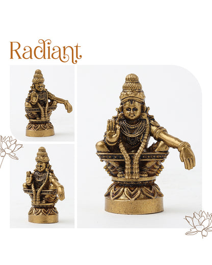 Auspicious Ayyappa Swamy Brass Idol for Pooja Needs and Spiritual Corners