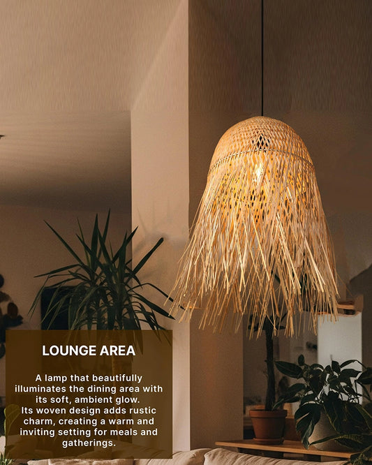 Boho Bamboo Pendant Lamp for Balcony and Patio