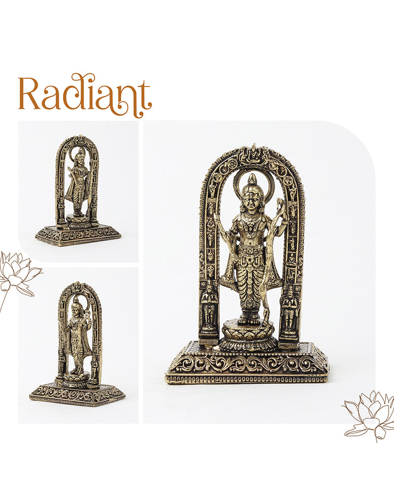 Pure Brass Ram Lala Idol for Home Pooja and Temple Decoration