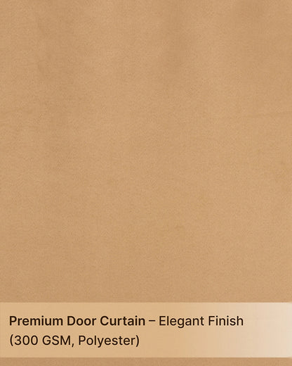 Modern Polyester Door Curtain in Eyelet Style (Brown, 7 ft)