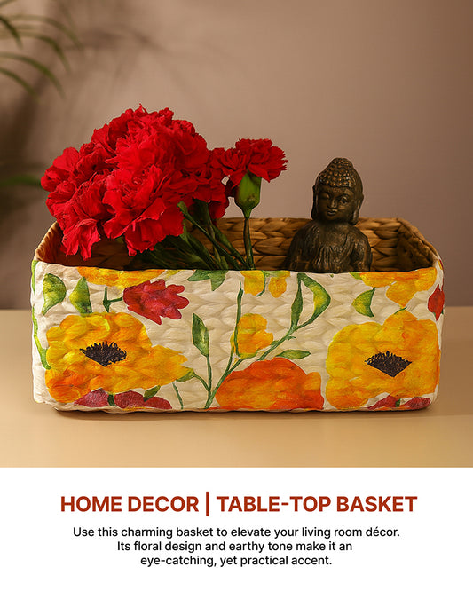 Study Table Organiser | Wardrobe Basket | Office Desk Organiser | Jute Table Basket
