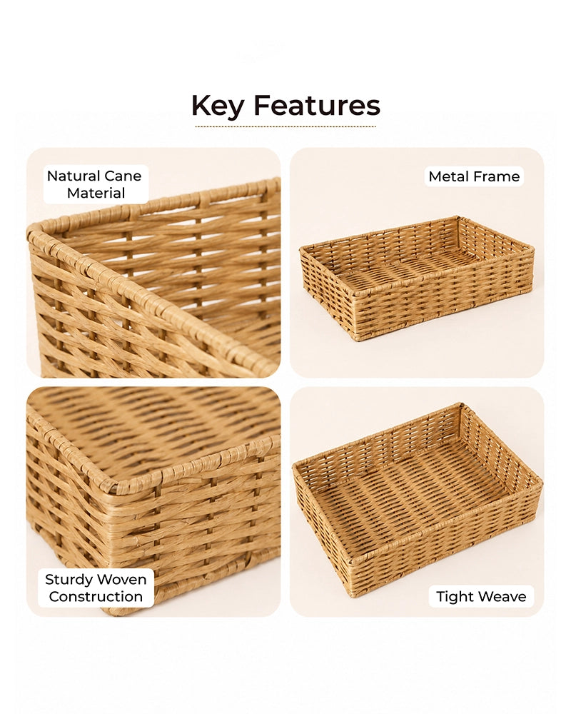 Cane Storage Basket for Home, Wardrobe & Bathroom Storage