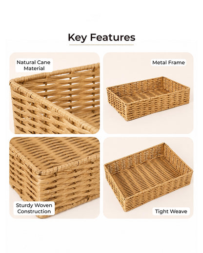 Cane Storage Basket for Home, Wardrobe & Bathroom Storage