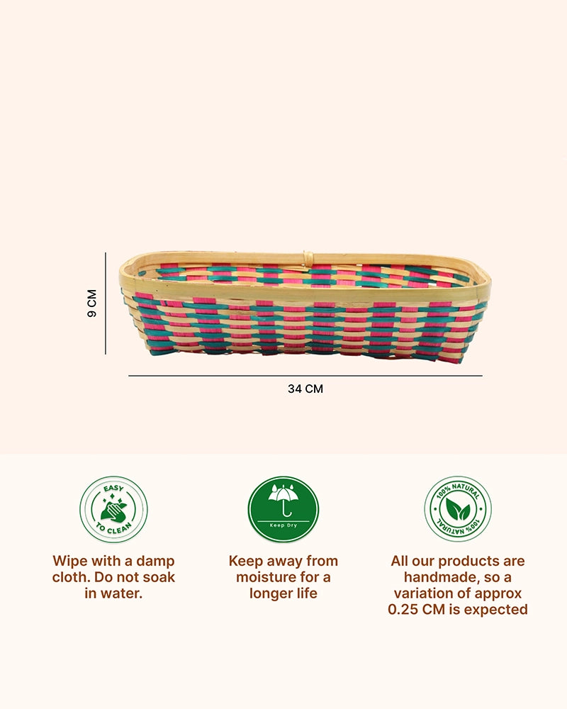 Bamboo Storage Basket for Kitchen, Pantry, and Home Organization