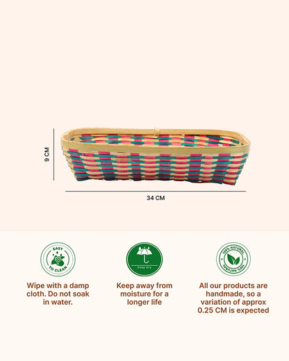 Bamboo Storage Basket for Kitchen, Pantry, and Home Organization