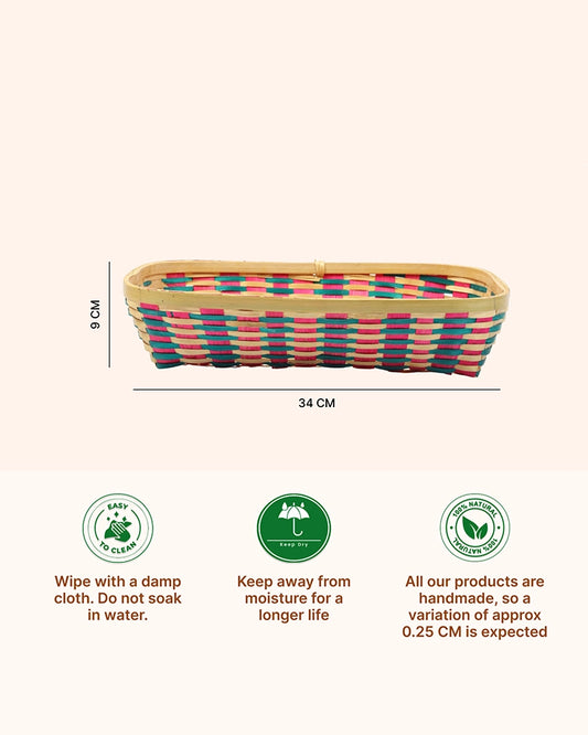 Bamboo Storage Basket for Kitchen, Pantry, and Home Organization