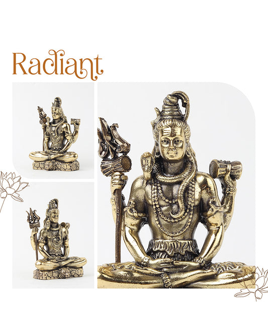 Pure Brass Lord Shiva Idol for Home Temple and Pooja Room