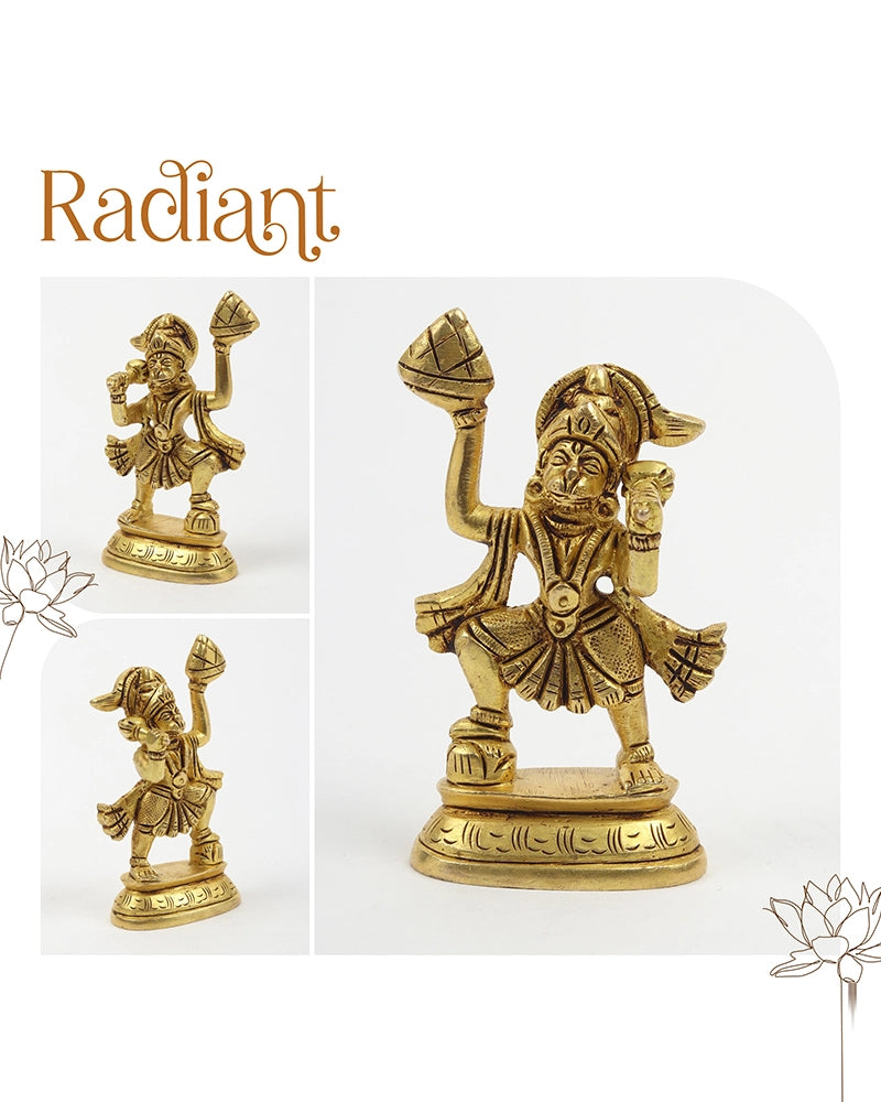 Brass Hanuman Ji Idol for Pooja Items, Home Decoration & Hanuman Jayanti Gifting